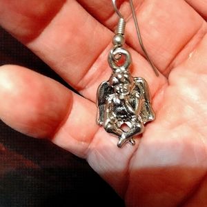 Handmade cherub hook earrings
